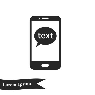 Mobil sohbet simgesi. Cep telefonu Web sohbet ve iletişim temsil eden.