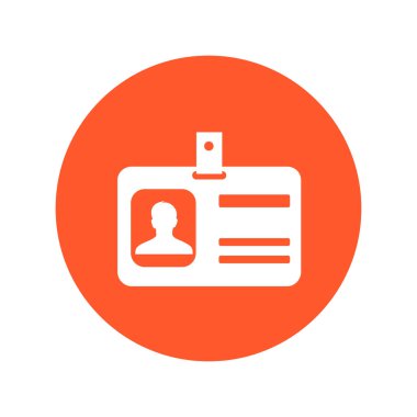 Kimlik kartı simgesi. Düz tasarım stili. EPS 10.