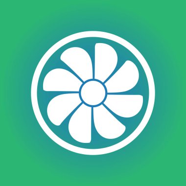 Egzoz vantilatörü simgesi. Havalandırma sembolü.