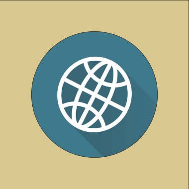 Küre simgesi. Düz tasarım.