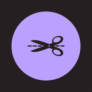 Makas ile kesme hatları simgesi.