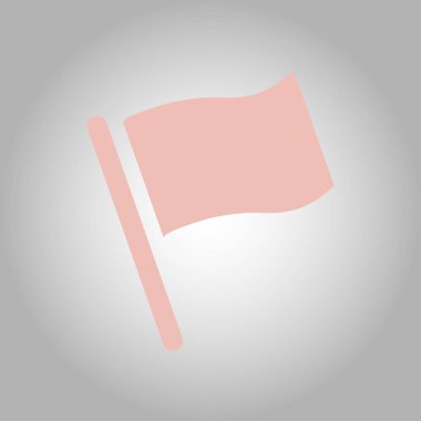 Bayrak simgesi. Yer belirleyici sembol. Düz tasarım biçimi.