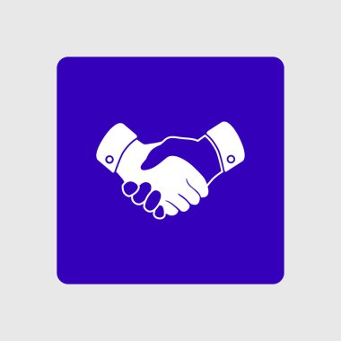 El sıkışma işareti simgesi. Başarılı iş sembolü. Düz tasarım stili.