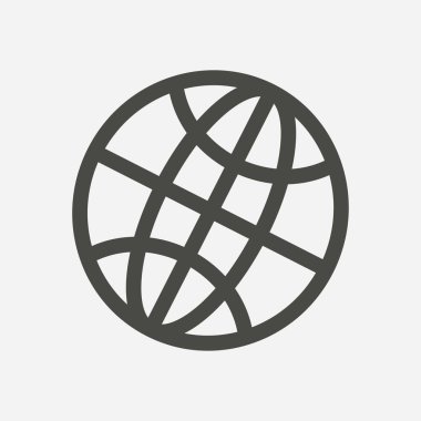 Küre simgesi. Düz tasarım.