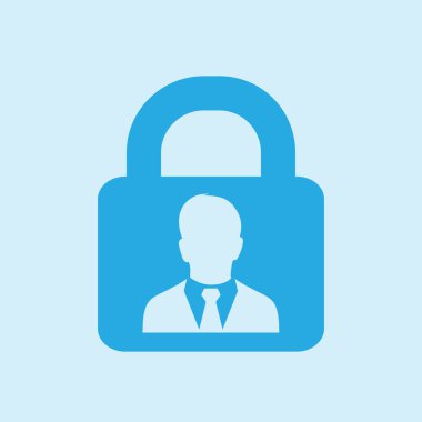 Kullanıcı oturum açma kimlik doğrulama simgesi. Düz tasarım stili. Vektör Eps10.