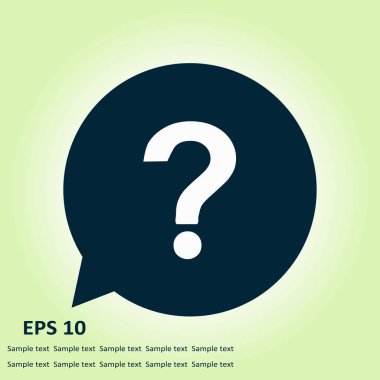 Soru işareti simgesi. Yardım sembolü. SSS işareti. Düz tasarım tarzı. EPS 10.