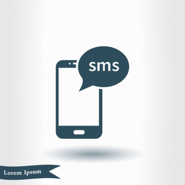 Akıllı telefon e- postası veya SMS simgesi. Mobil posta imzası simgesi.