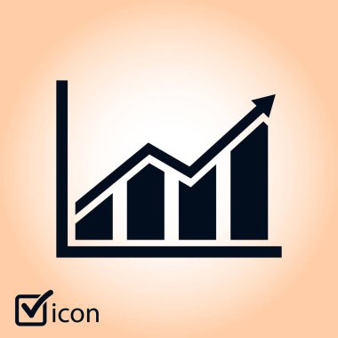 Infographic. Grafik simgesini. Büyüyen grafik erkek.