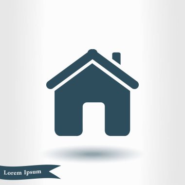 Düz stil vektör ev simgesini