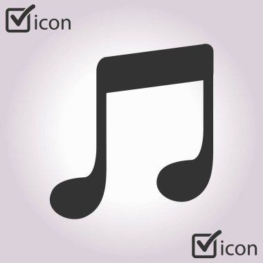 Müzik Not simgesi. Müzik simgesi. Düz tasarım stili.