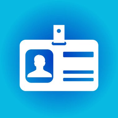 Kimlik kartı simgesi. Düz tasarım stili. EPS 10.