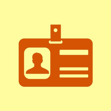 Kimlik kartı simgesi. Düz tasarım stili. EPS 10.