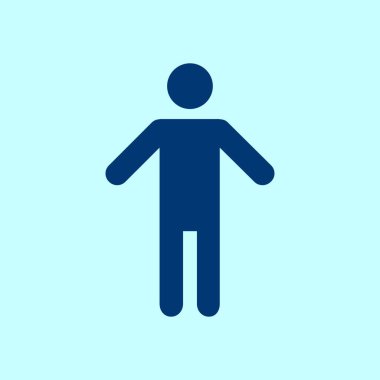 İnsan erkek işaret simgesi. Erkek Sembolü. Erkekler tuvaleti. Düz stil. EPS 10.