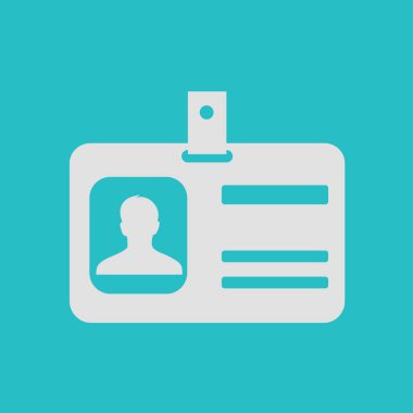 Kimlik kartı simgesi. Düz tasarım stili. EPS 10.