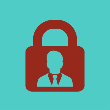 Kullanıcı oturum açma kimlik doğrulama simgesi. Düz tasarım stili. Vektör Eps10.