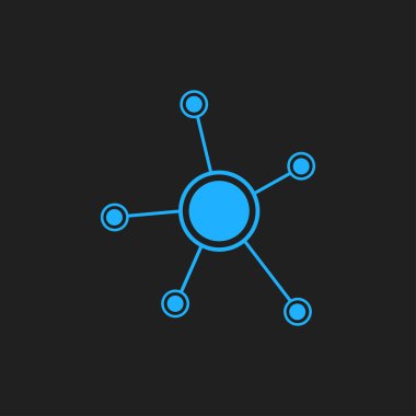 Sosyal ağ tek simge. Küresel teknoloji veya sosyal ağ.