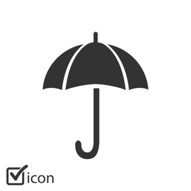 Şemsiye simgesi. Yağmur koruma sembolü. Düz tasarım biçimi. 