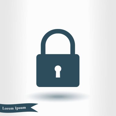 Kilit simgesi. Düz tasarım tarzı. Vektör EPS10.