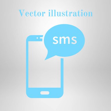 Akıllı telefon e- postası veya SMS simgesi. Mobil posta imzası simgesi.
