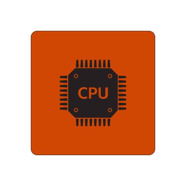 Devre kartı simgesi. Teknoloji düzeni kare simgesi. Düz tasarım stili.