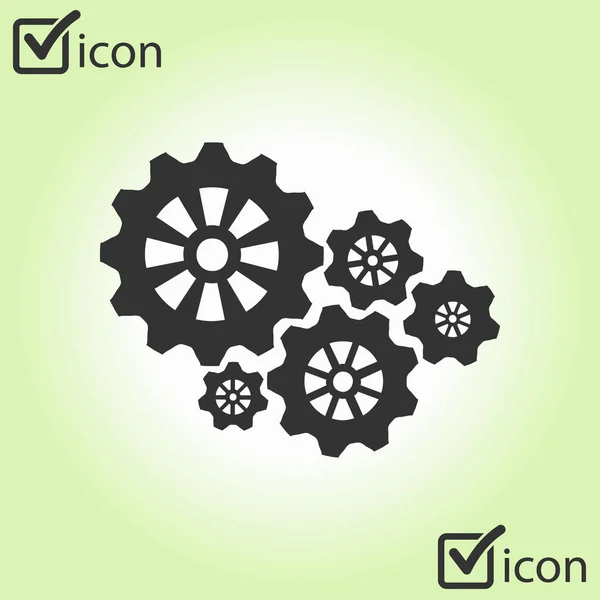 Icono Engranajes Estilo Plano — Vector de stock