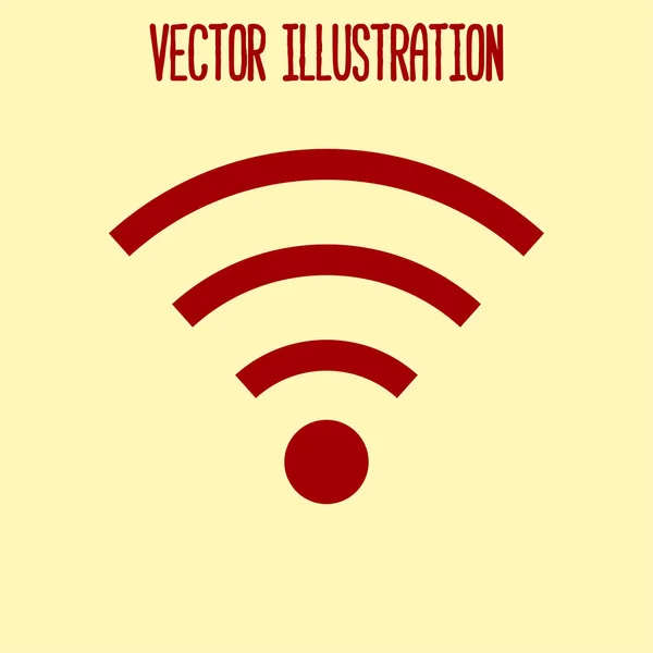 Symbole Wifi Icône Réseau Sans Fil Vectoriel Conception Plate — Image vectorielle