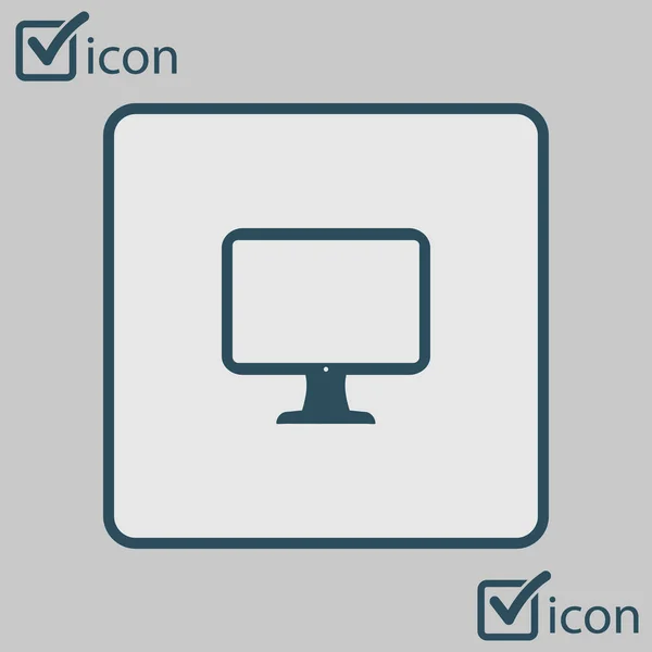 Pantalla Del Ordenador Icono Signo Estilo Diseño Plano Vector — Vector de stock