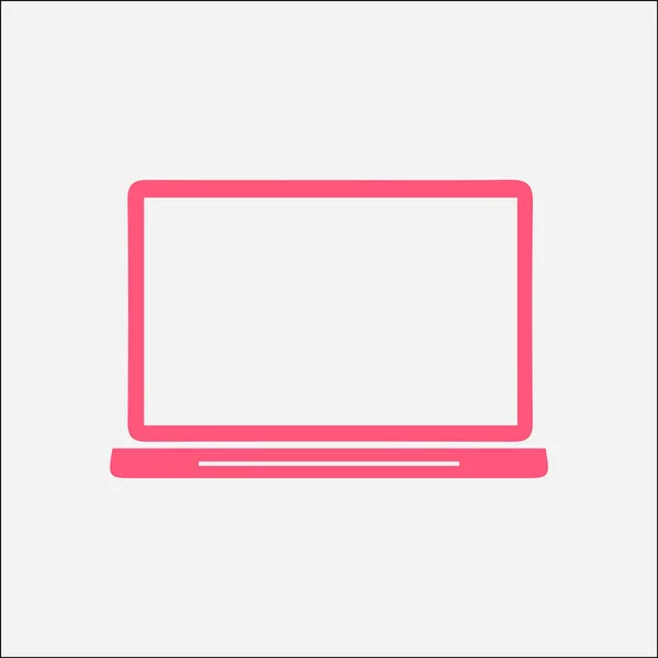 Laptop Pictogram Platte Ontwerp Stijl Vector Eps Vectorillustratie — Stockvector