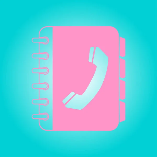 Phone Book Flat Icon Flat Design Style — Stock Vector