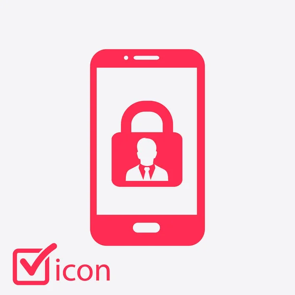 Ícone Conceito Segurança Internet Símbolo Identificação Proteção Tela Móvel Ilustração — Vetor de Stock