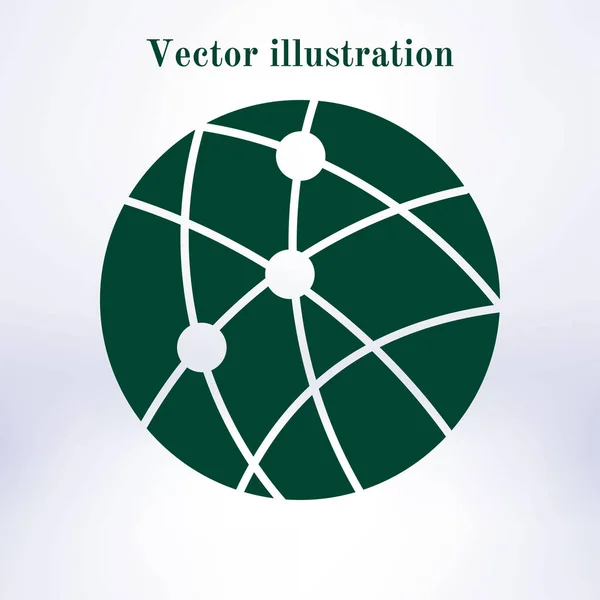Global Technology Lub Sieci Społecznej Ikona Znak Simbol — Wektor stockowy
