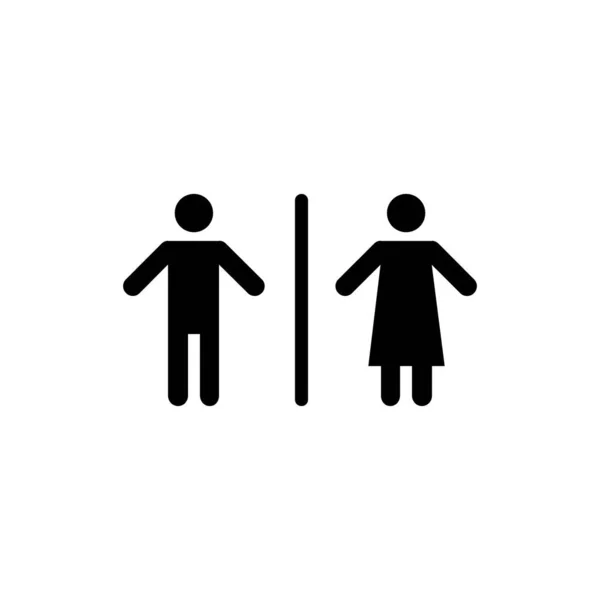 标志图标 厕所符号 男厕所和女厕所 扁平设计 红色和白色 — 图库矢量图片