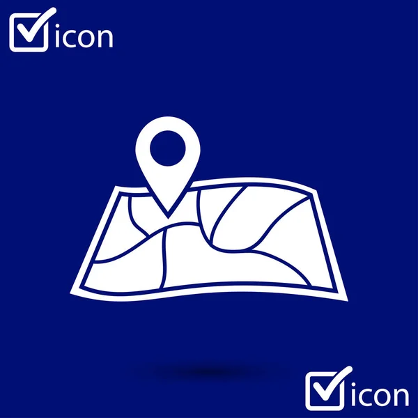 Mapa Con Icono Pin Mapa Símbolo Navegación — Vector de stock