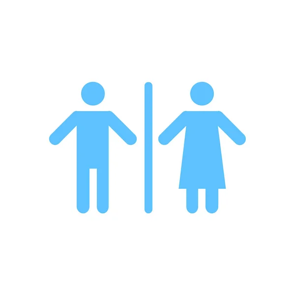 Skylt Ikonen Toalett Symbol Manliga Och Kvinnliga Toalett Platt Design — Stock vektor