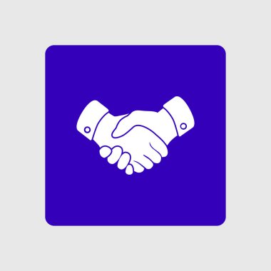 El sıkışma işareti simgesi. Başarılı iş sembolü. Düz tasarım stili.