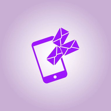 Akıllı telefon e- postası veya SMS simgesi. Mobil posta imzası simgesi.