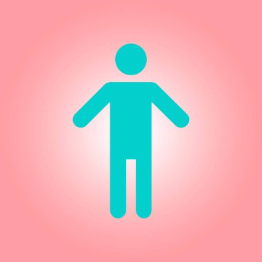 İnsan erkek işaret simgesi. Erkek Sembolü. Erkekler tuvaleti. Düz stil. EPS 10.