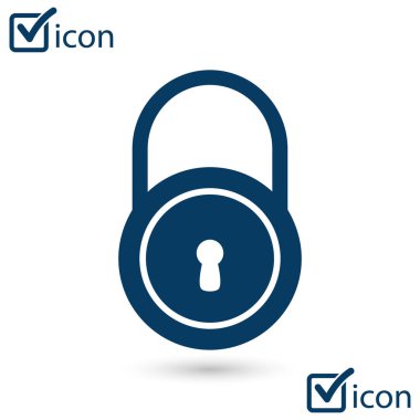 Kilit simgesi. Düz tasarım stili. Kullanıcı erişimi.