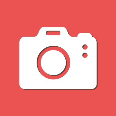 Fotoğraf makinesi simgesi. DSLR kamera simgesi. Dijital kamera. Düz tasarım biçimi. 