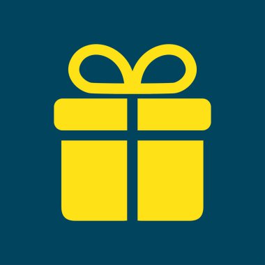 Hediye kutusu simgesi. vektör illüstrasyonu