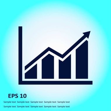 Infographic. Grafik simgesini. Büyüyen grafik erkek.
