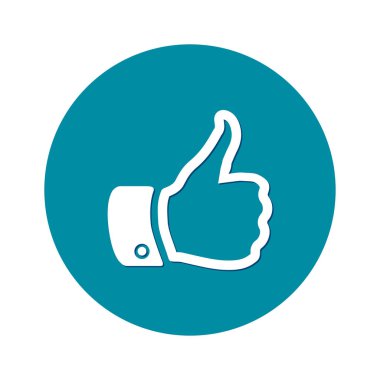 Simge gibi. El parmak tabela. Sembol başparmak. Düz tasarım stili. 