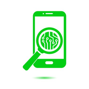 Teknolojik aygıt elektronik devre. Teknoloji düzeni kare simgesi. 