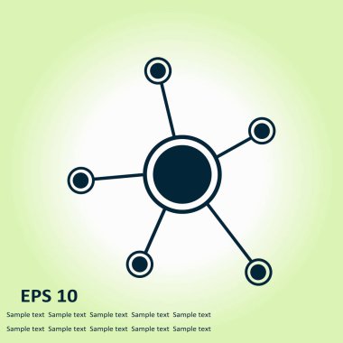 Sosyal ağ tek simge. Küresel teknoloji veya sosyal ağ.