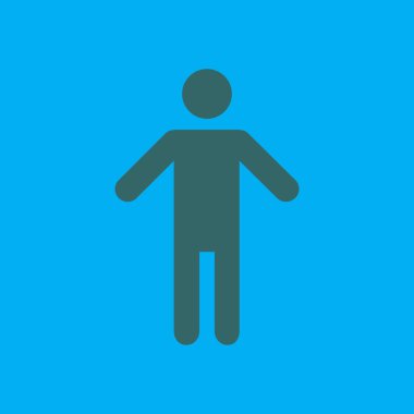 İnsan erkek işaret simgesi. Erkek Sembolü. Erkekler tuvaleti. Düz stil. EPS 10.