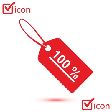 Satılık Etiketler simgesi. Düz tasarım stili. Rozet etiketi, bir fiyat etiketi, indirim