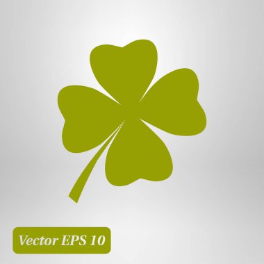 Yaprak yonca işareti simgesi. Aziz patrick sembolü. Ekoloji kavramı. Düz tasarım stili.
