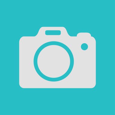 Fotoğraf makinesi simgesi. DSLR kamera simgesi. Dijital kamera. Düz tasarım biçimi. 