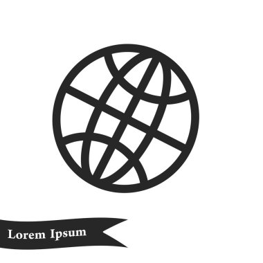 Küre simgesi. Düz tasarım.