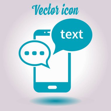 Mobil sohbet simgesi. Cep telefonu Web sohbet ve iletişim temsil eden.